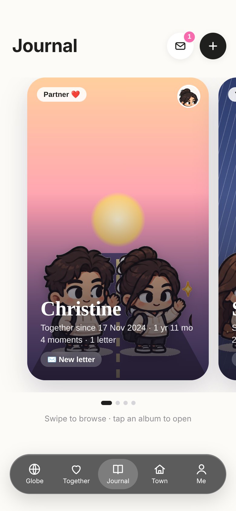 Journal: albums of moments and letters with your partner